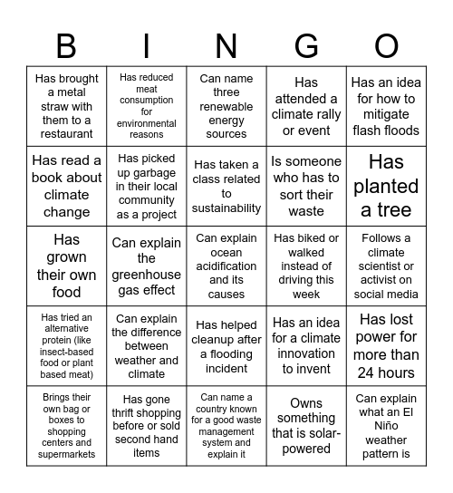 ICCR Bingo Card