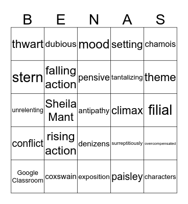 The Bass, the River, and Sheila Mant Bingo Card