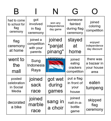 INDONESIA INDEPENDENCE DAY 2026 Bingo Card