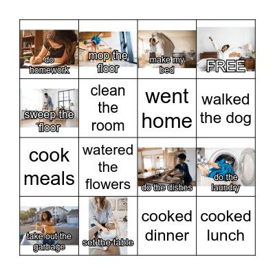 Chores Bingo Card
