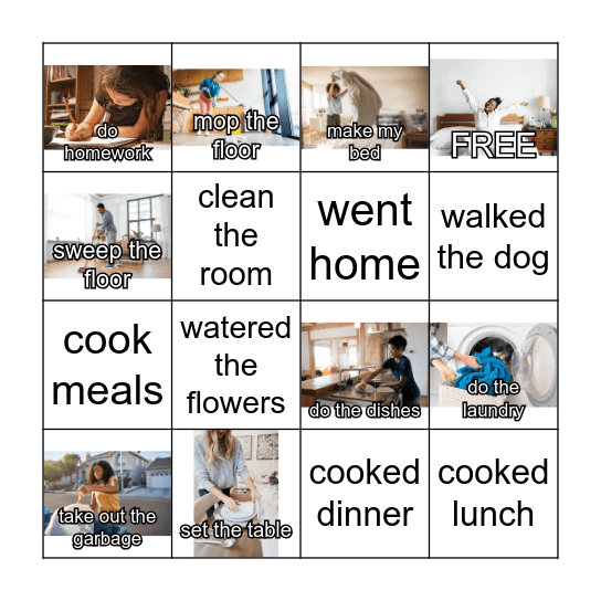 Chores Bingo Card