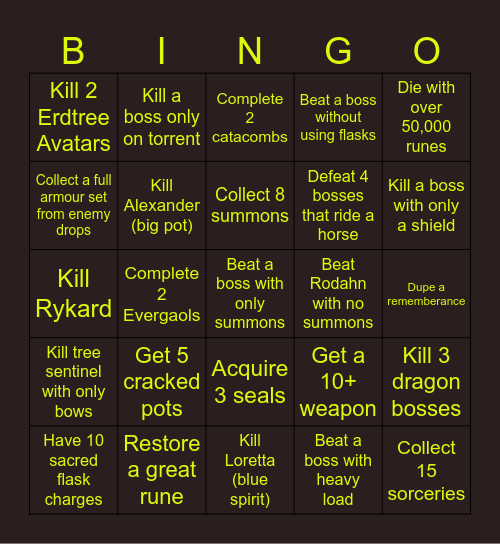 Ben and Tay BINGO Card