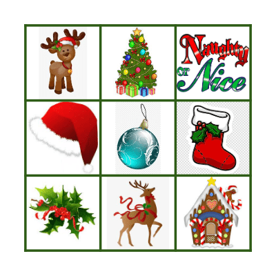 Christmas Picture Bingo Card