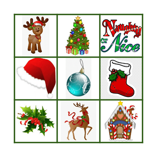 Christmas Picture Bingo Card