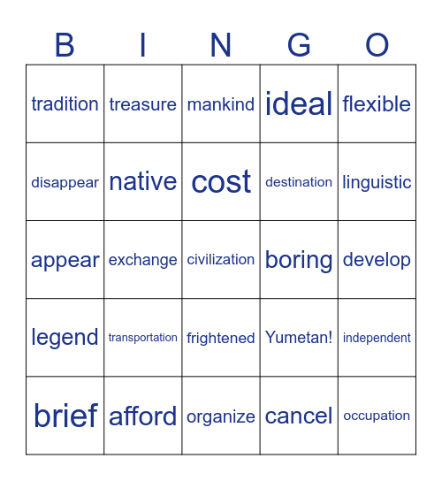YUMETAN GO GO GO! Bingo Card