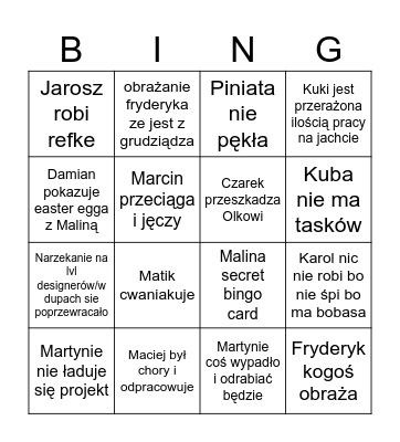 Kulki Bingo Card