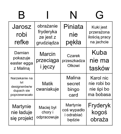 Kulki Bingo Card