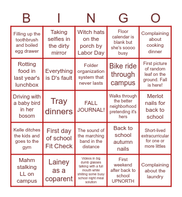 Kelle’s Back to School Bingo Card