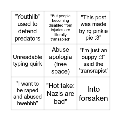 RADQUEER BINGO Card
