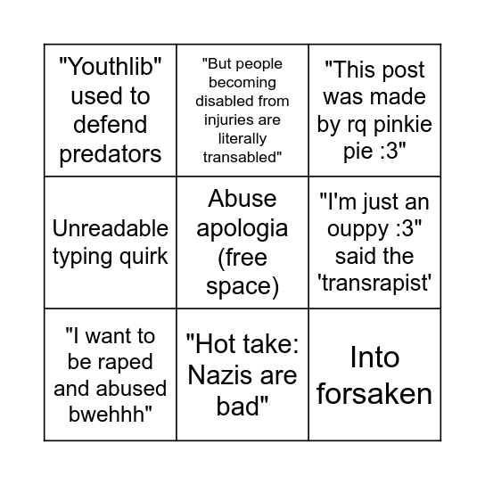 RADQUEER BINGO Card