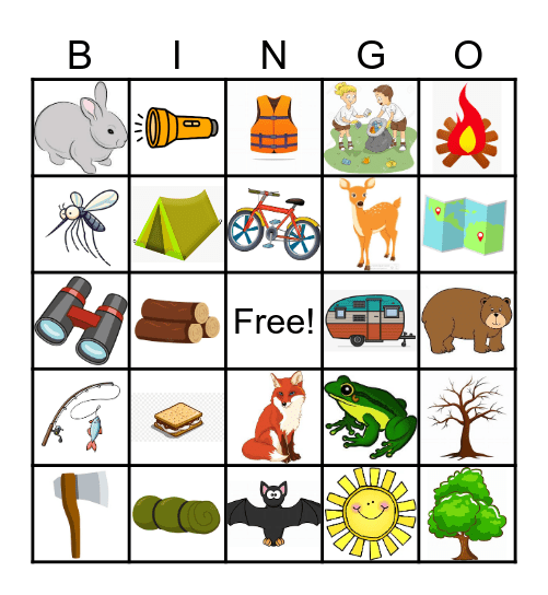 Camping Bingo Card