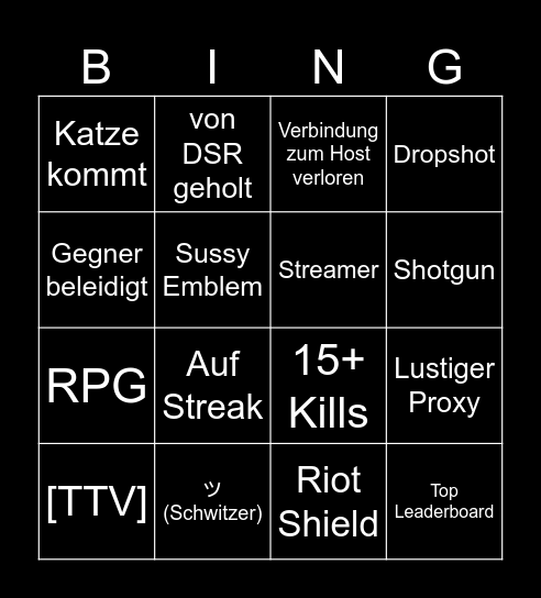 BO2 Bingo Card