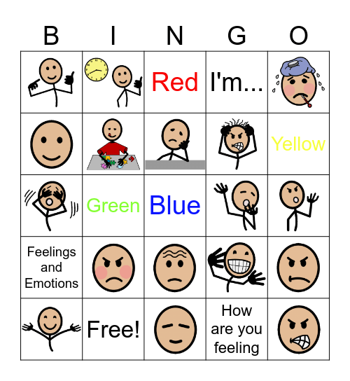 Zones of Regulation Bingo Card