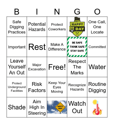 Bingo on Safety! Bingo Card