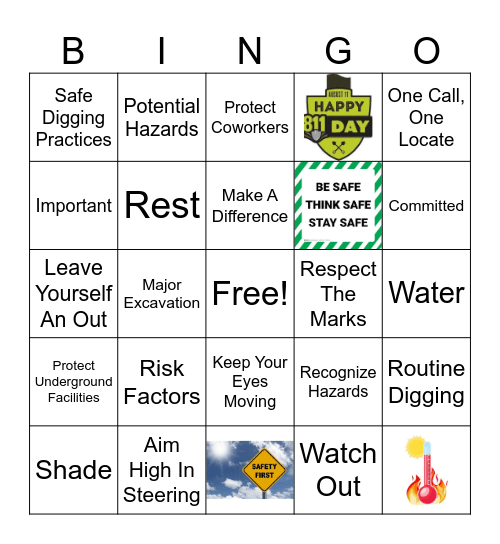 Bingo on Safety! Bingo Card