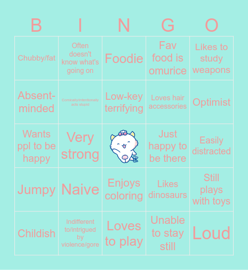 TAoHK&I Kinnies - Gaopowerroo Bingo Card