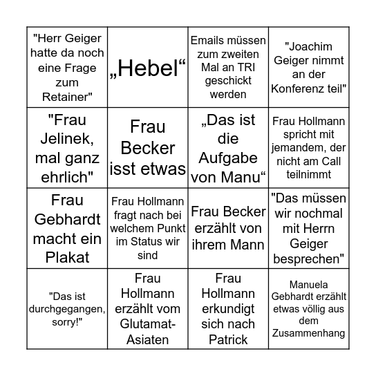 Das große TRILUX Status Call Bingo Card