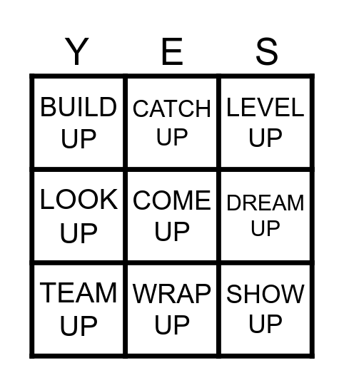 LEVEL UP Bingo Card