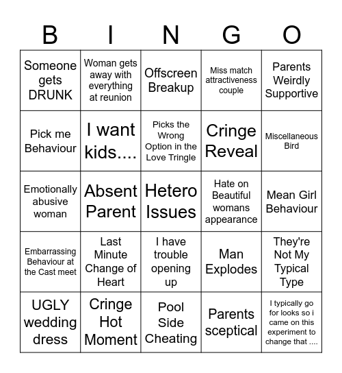 LIB UK Bingo Card