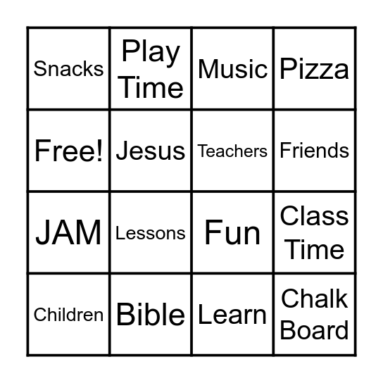 JAM Bingo Card