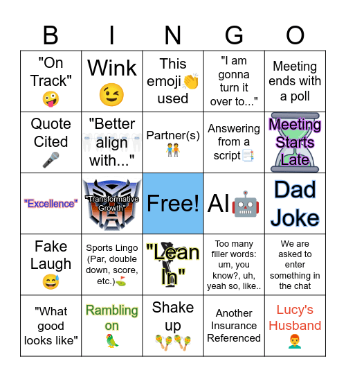 Meeting Bingo Card