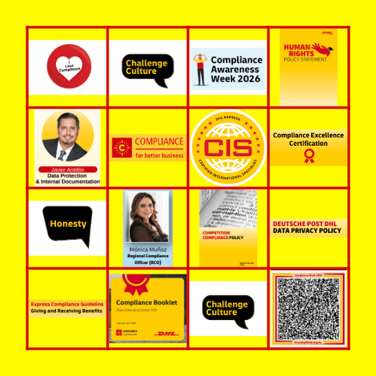 Compliance Week Bingo Card