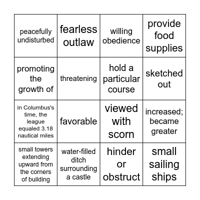 Vocab Test 2 - Kinsley Bingo Card