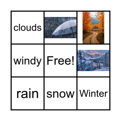 What's the weather like? Bingo Card