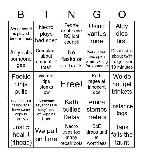 DVS BINGO Card