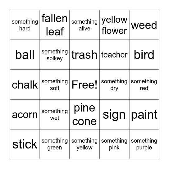 Kidstop Scavenger Hunt Bingo Card