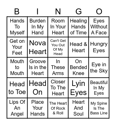 BODY PARTS Bingo Card