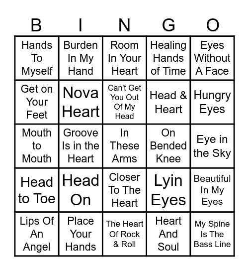 BODY PARTS Bingo Card