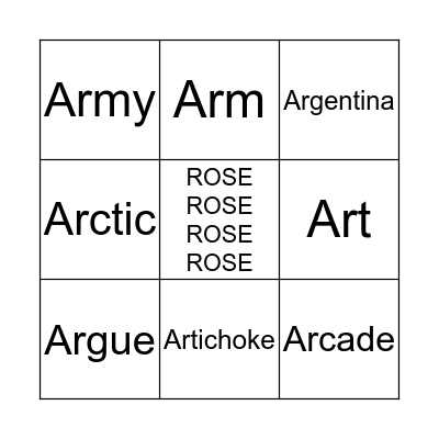 /ar/ Bingo Card