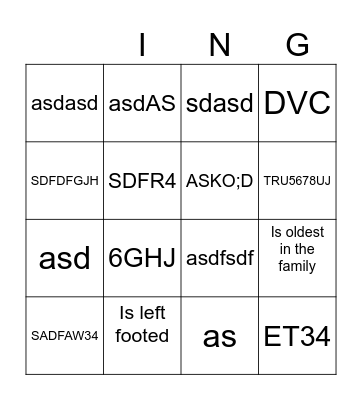 Shimon Bar Mitzvah Bingo Card