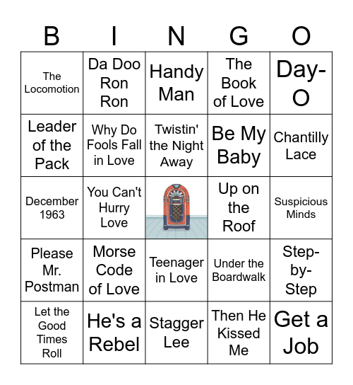 Oldies Bingo Card