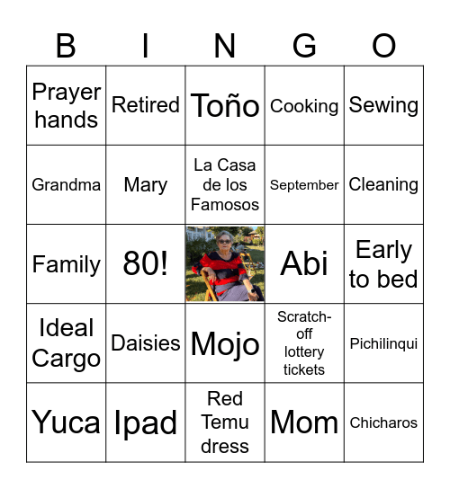 Mary's 80th Birthday Extravaganza! Bingo Card