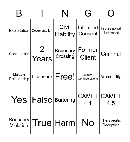 Multiple Relationships Bingo! Bingo Card