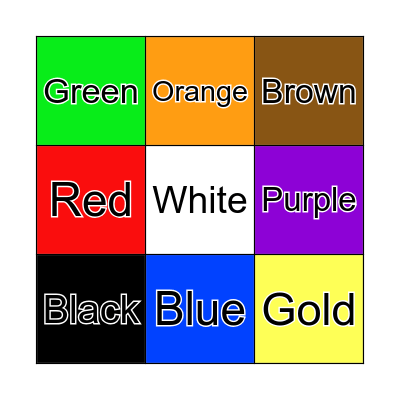 Color Bingo Card