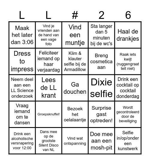 Lowlands Bingo Card