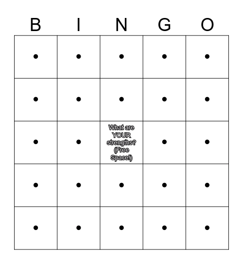 Strengths Bingo Card