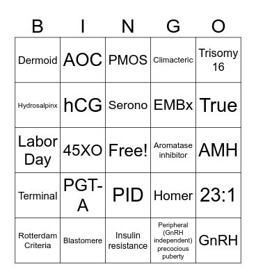 End of Summer REI Bingo 2026 Bingo Card