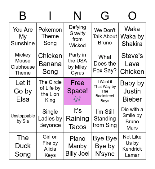 Music Week Bingo 2026 Bingo Card