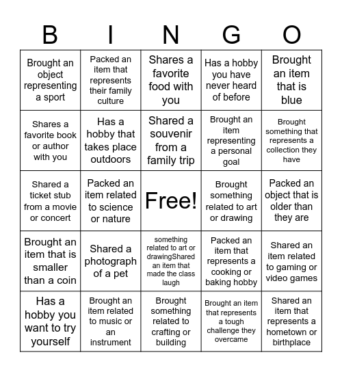 Brown Bag Bingo Card