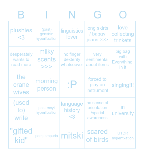 nintje's bingo Card