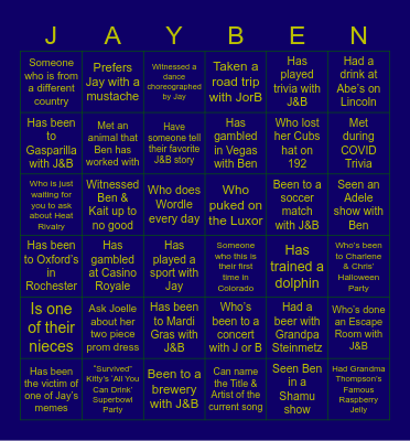 Find someone who... Bingo Card