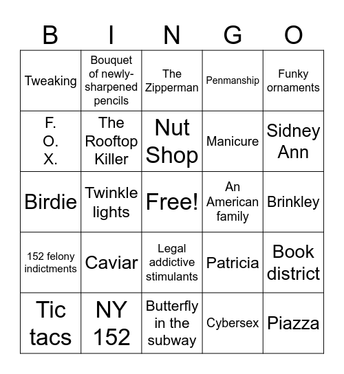 You've Got Mail Bingo Card