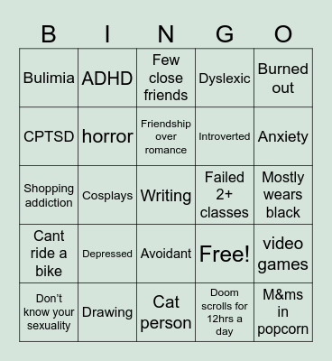 Jake’s Bingo Card