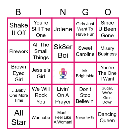 You Know The Words! Bingo Card