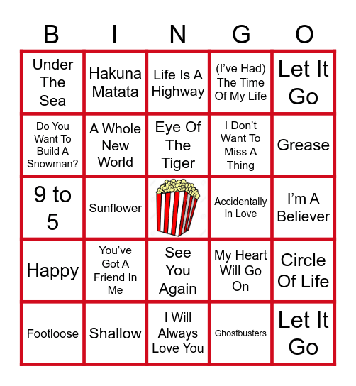 MOVIE TIME Bingo Card