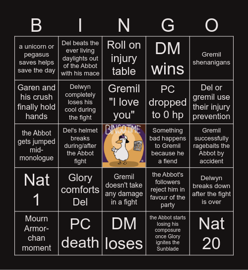 CoS S2 E26 | The End of Night Bingo Card